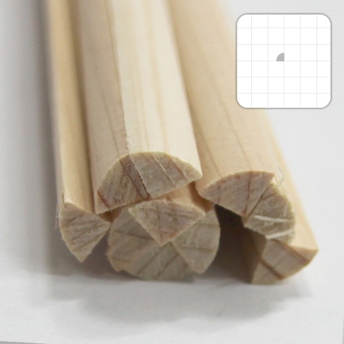 미니어처 건축모형 목재 재료 히노끼(편백)원형가공봉 1/4X10ΦX900mm(10개)