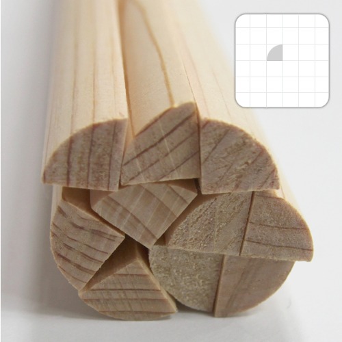 미니어처 건축모형 목재 재료 히노끼(편백)원형가공봉 1/4X20ΦX900mm(10개)