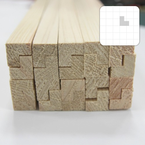 미니어처 건축모형 목재 재료 히노끼(편백)각재가공봉(L형)12X900mm(20개)
